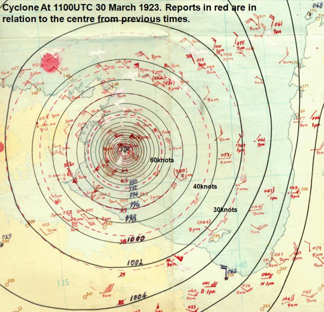 Douglas Mawson Cyclone 1923 mean sea level